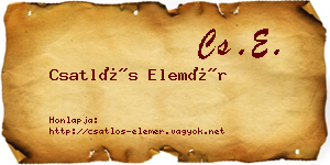Csatlós Elemér névjegykártya