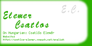 elemer csatlos business card
