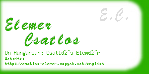 elemer csatlos business card